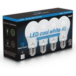 GREAT EAGLE LIGHTING CORPORATION A19 LED Light Bulb 6W 40W Equivalent UL Listed 4000K Cool White 450 Lumens Non-dimmable Standard Replacement 4 Pack