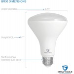 Great Eagle R30 or BR30 LED Bulb 11W 75W Equivalent 850 Lumens Upgrade for 65W Bulb 4000K Cool White Color for Recessed Can Use Wide Flood Light Dimmable and UL Listed Pack of 4