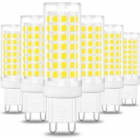Hansang G9 Led Light Bulb,6W Chandelier Light Bulbs 60W Halogen Equivalent,88PCS LED,6000K Daylight White,Non-dimmable,G9 Bi Pin Base,360 Degrees Beam Angle,600LM,Pack of 6