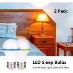 KINUR Sleep aid Light Bulb Blue Light Blocking Amber Color A15 3 Watt-25 Watt Equivalent Low watt Light Bulbs for Healthy Sleep and Baby Nursery Light 2 Pack