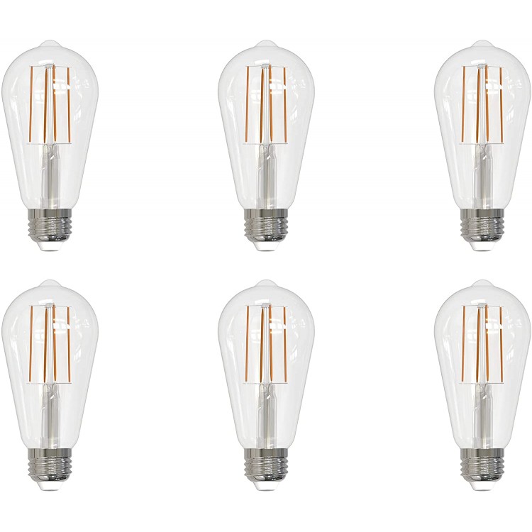 Laborate LED filament ST18 Dimmable Light Bulbs 7W=60W,2700k Vintage E26 Edison Bulbs 800 Lumen Clear finish 120V Damp Antique LED Filament Bulb for Home Bathroom Hallway Indoor&Outdoor 6 pack