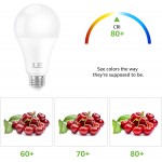 LE 100W Equivalent LED Light Bulbs 15W 1500 Lumens Daylight White 5000K Non-Dimmable A19 E26 Standard Base 11000 Hour Lifetime Pack of 6