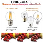 LiteHistory Dimmable g16.5 led Bulb 40W g16 1 2 led Edison Bulb 2700K 4W e26 led Globe Bulb for Ceiling Fan,Chandelier,Vanity Light Bulb AC120V 400lm 6Pack