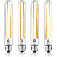 NOVELUX T10 Led Bulbs 7.28 inch Dimmable Vintage Long Light Bulb Tube e26 Edison Light Bulbs 60 watt t9 185 Led Filament Bulbs UL Listed4-Pack 2700K Warm White