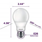 Philips LED Dimmable Warm Glow Effect A19 Flicker-Free EyeComort Technology 800 Lumen 2200K-2700K 8.8W=60W E26 Base Title 20 Certified 4-Pack