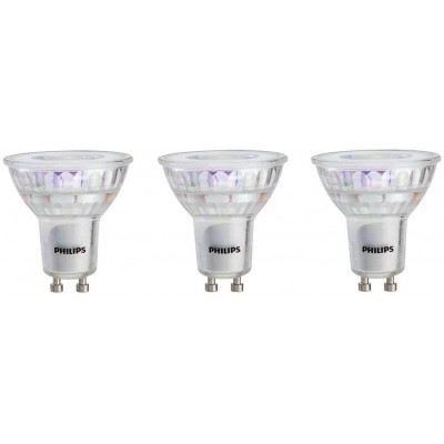 Philips LED Flicker-Free GU10 Bulb 380 Lumen Bight White Light 3000K 4W=50W Title 20 Certified 3-Pack