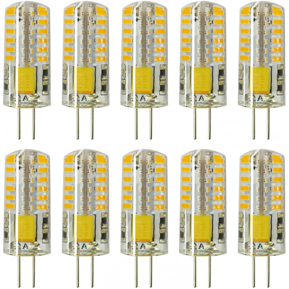 Rayhoo 10pcs G4 LED Bulbs JC Bi-Pin Base Light Bulbs 3W AC DC 12V 20W-30W T3 Halogen Bulb Replacement Landscape BulbsWarm White 3000K
