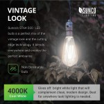 Sunco Lighting Dusk to Dawn Light Bulbs LED Edison 4000K Cool White 7W Equivalent 60W Vintage Styled ST64 Extra Bright Automatic Bulb 800 LM E26 Base Light Sensing Outdoor UL Energy Star 4 Pack