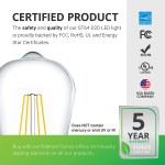 Sunco Lighting Dusk to Dawn Light Bulbs LED Edison 4000K Cool White 7W Equivalent 60W Vintage Styled ST64 Extra Bright Automatic Bulb 800 LM E26 Base Light Sensing Outdoor UL Energy Star 4 Pack
