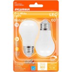 SYLVANIA LED TruWave Natural Series Ceiling Fan Fixture Light Bulb 60W A15 Soft White Medium Base Dimmable Frosted 2 Pack
