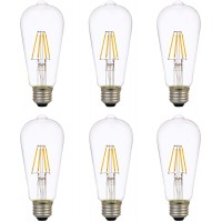 SYLVANIA LED TruWave Natural Series ST19 Edison Light Bulb 60W Equivalent Efficient 7W Dimmable Clear 2700K Soft White 6 Pack 40908
