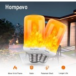 [Upgraded] Hompavo LED Flame Light Bulb 4 Modes Flickering Light Bulbs with Upside Down Effect E26 E27 Base Flame Bulb for Halloween Christmas Indoor and Outdoor Decoration White-2 Pack