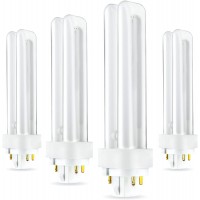 4 Pack PLC-13W 835 4 Pin G24q-1 13 Watt Double Tube Compact Fluorescent Light Bulb Replaces Philips 38327-3 GE 97596 and Sylvania 20671