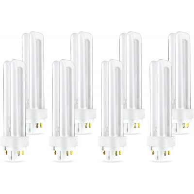 8 Pack PLC-13W 850 4 Pin G24q-1 13 Watt Double Tube Compact Fluorescent Light Bulb