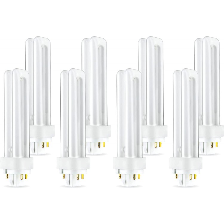 8 Pack PLC-18W 835 4 Pin G24q-2 18 Watt Double Tube Compact Fluorescent Light Bulb Replaces Sylvania 20672 CF18DD E 835 ECO and Philips 38332-3- PL-C 18W 835 4P ALTO