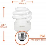 Compact Fluorescent Light Bulb T2 Spiral CFL 4100k Cool White 9W 40 Watt Equivalent 540 Lumens E26 Medium Base 120V UL Listed Pack of 2