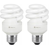 Compact Fluorescent Light Bulb T2 Spiral CFL 4100k Cool White 9W 40 Watt Equivalent 540 Lumens E26 Medium Base 120V UL Listed Pack of 2