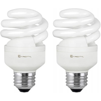 Compact Fluorescent Light Bulb T2 Spiral CFL 5000k Daylight 9W 40 Watt Equivalent 540 Lumens E26 Medium Base 120V UL Listed Pack of 2