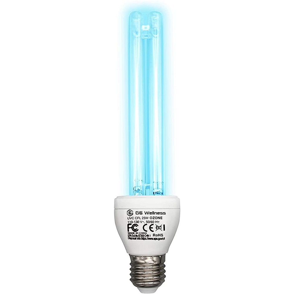 Germicidal UV Sanitizer Light Bulb 25 W 185nm 254nm with Ozone E26 E27 Socket