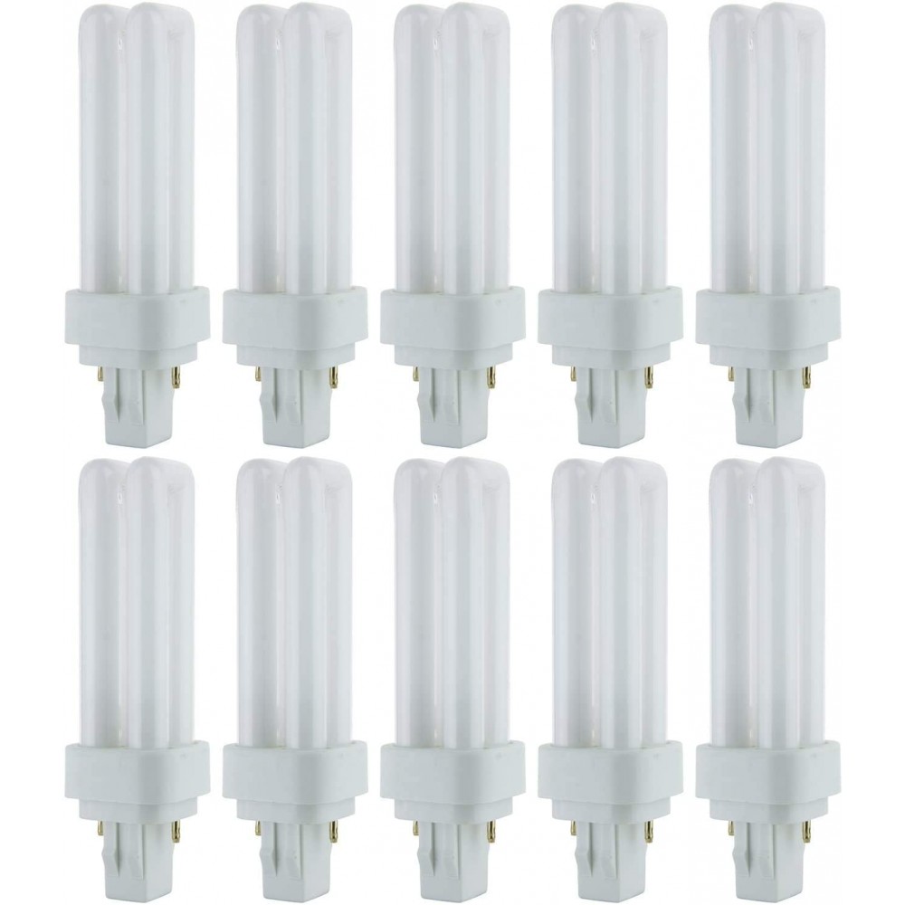 Laborate Lighting 13-Watt Double Tube Compact Fluorescent Light Bulb 4100K 780 Lumens 82 CRI T4 Shape GX23-2 Bi-Pin Base Pack of 10