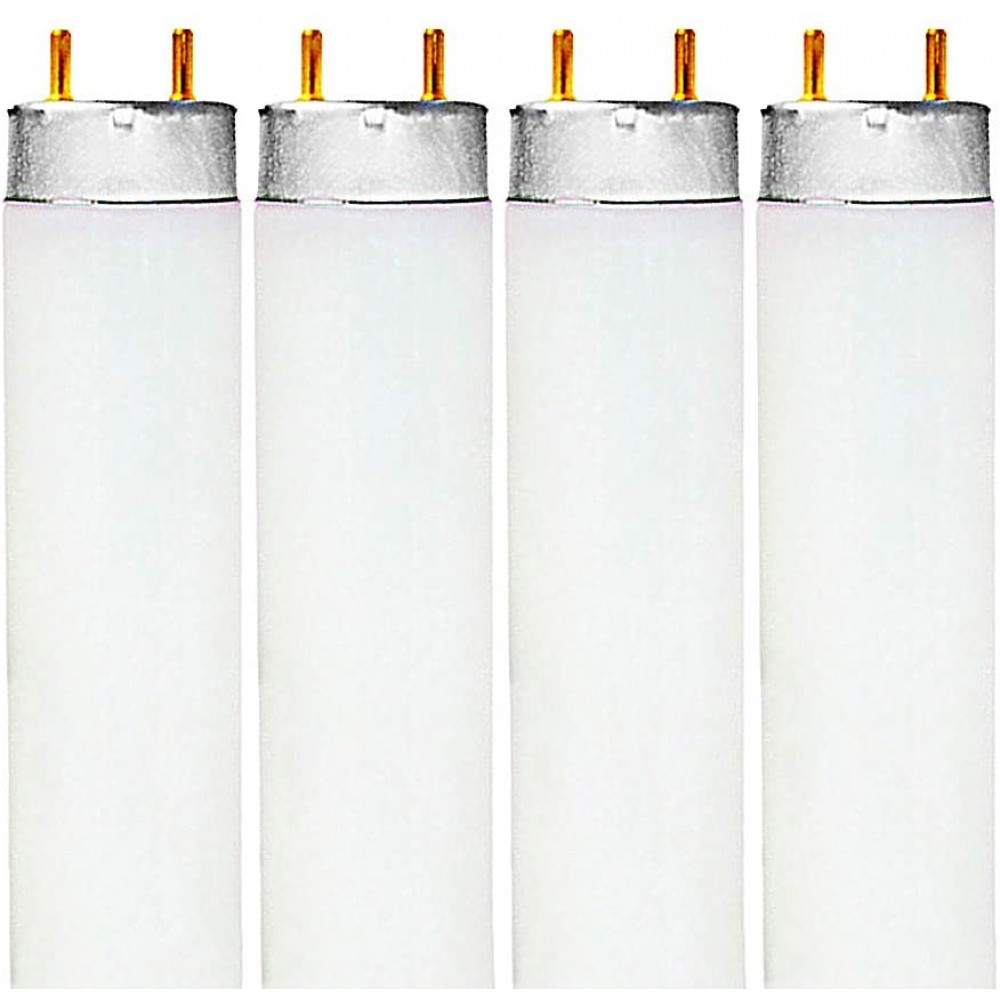 Luxrite F32T8 741 32W 48 Inch T8 Fluorescent Tube Light Bulb 4100K Cool White 2850 Lumens G13 Medium Bi-Pin Base LR20732 4-Pack