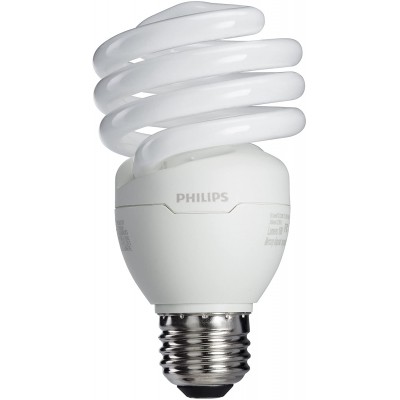 Philips LED 417097 Energy Saver Compact Fluorescent T2 Twister A21 Replacement Household Light Bulb: 2700-Kelvin 23-Watt 100-Watt Equivalent E26 Medium Screw Base Soft White 4-Pack