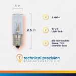 Replacement for Honeywell HCM-350-UV by Technical Precision 2 Watt T7 UV Light Sanitizer Bulb with E17 Intermediate Screw 17MM Diameter Base 1 Pack