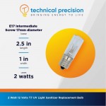 Replacement for Honeywell HCM-350-UV by Technical Precision 2 Watt T7 UV Light Sanitizer Bulb with E17 Intermediate Screw 17MM Diameter Base 1 Pack