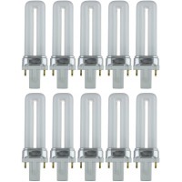 Sunlite PL5 SP41K 10PK 2-Pin Fluorescent 5W 4100K Cool White U Shaped PL CFL Twin Tube Plugin Light Bulbs with G23 Base 10 Pack