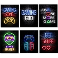 Gamer Room Decor Posters For Boys Room | Gaming Room Decor，Fashion Video Game Wall Art Decor，Gaming Posters For Gamer Room Decor，Gaming Room Decor For Boys Game Room Decor Unframed 8x10inch，6pcs