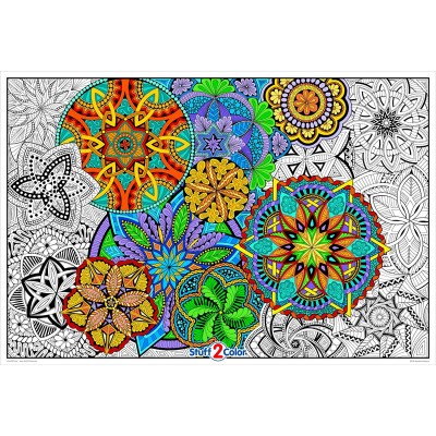 Giant Coloring Poster Mandala Madness for Kids and Adults Great for Family Time Girls Boys Arts and Crafts Adults Care Facilities Schools and Group Activities