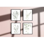 Haus and Hues Botanical Plant Wall Art Prints Set of 4 Plant Wall Decor Prints Floral Kitchen Plant Pictures Flower Leaves Wall Art Boho Leaf Eucalyptus Wall Decor UNFRAMED 8x10