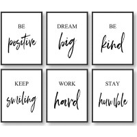 Inspirational Wall Art Motivational Wall Art Office Wall Decor Wall Art for Living room and Bedroom Office Decor Set of 6 8X10in Unframed