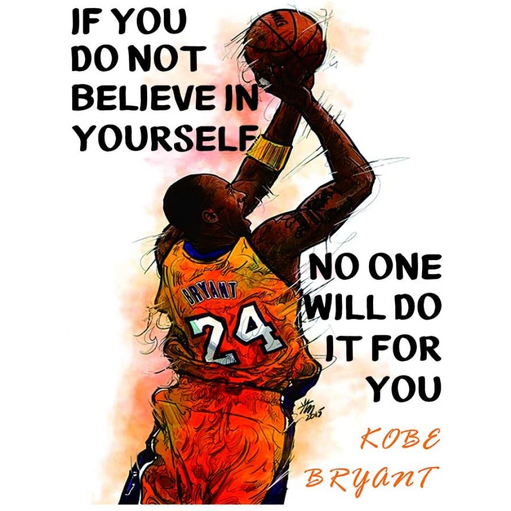 Kobe Bryant 16" x 24" Wall Art Prints,Inspirational Art Poster Picture,Basketball Canvas Painting for boy's room Bedroom Home Decor.Unframed）