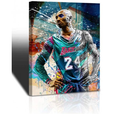 Kobe Bryant Wall Art Basketball Player Canvas Wall Art Painting Sports Posters Artwork Home Decor for Basketball Fan Memorabilia Gifts Living Room Bedroom Boy Girl Gifts Decoration Wall Art1