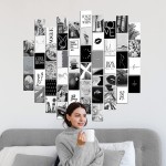 KOLL DECOR Black and White pictures for wall decor 50 Set 4''x6'' Prints Black and White collage kit Room Collage Decoration Aesthetic Wall Collage Kit for Teen Girls