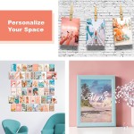 KOLL DECOR Teal and Peach Wall Decor Aesthetic Wall images Collage Kit – 50 Set 4”X6” Prints Teal and Peach aesthetic wall collage kit 80s Room photo collage kit for wall aesthetic