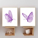 QXNRT Set of 3 Butterfly Wall Art Prints,Poster with Purple Butterfly,Colorful Butterfly Wall Art Canvas Poster for Girls Bedroom Nursery Home Decor,Gift.Unframed,8”X10”inches.