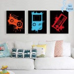 Video Game Art Print-Colorful Gaming Themed Canvas Wall Art 8"x10"x4pieces ，Unframed-Perfect for Kids Boy Bedroom Decoration