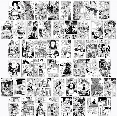 Woonkit Anime Posters for Room Aesthetic Anime Stuff Anime Room Bedroom Wall Dorm Decor Manga Panels Anime Wall Collage Kit MHA Anime Posters Anime Poster Pack Manga Wall Teen Room 50PCS 4X6 INCH