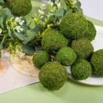 18 Pack Decorative Faux Dried Moss Balls- 6pcs 3.1" Artificial Green Plant Mossy Globes+ 12pcs 2.2" Handmade Sphere Moss Hanging Balls for Home Garden Decors Party Wedding Display Supplies Photo Props