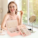 3-Pack jewelry box jewelry boxes for women & travel jewelry organizer with Mirror & Small Jewelry Box Double Layer jewelry organizer box Girls Girlfriend Wife Ideal Gift