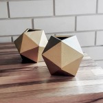 Ambipolar Geometric Shelf Décor Ball Shape Iron Cast Decorative Bookend for Lightweight Books Or Organizer 2 Pack Gold