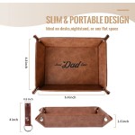 Best Dad Ever Gifts for Dad from Daughter Son Kids Unique Birthday Gifts for Stepdads Husband Men PU Leather Valet Tray
