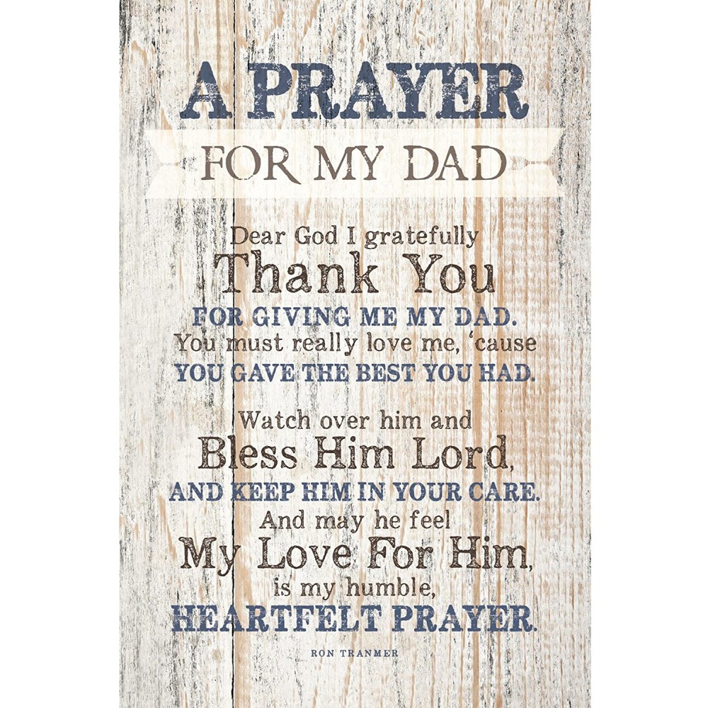 Dad Father Prayer Wood Plaque with Inspiring Quotes 6x9 Classy Vertical Frame Wall & Tabletop Decoration | Easel & Hanging Hook | Dear God I Gratefully Thank You for Giving me My dad