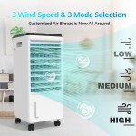 FANCOLE 3-in-1 Portable Air Conditioner 22-In Air Cooling Fan w  LED Display 20ft Remote Control 3 Wind Speeds 8-Hour Timer Evaporative Cooler for Indoor Room College Dorm