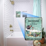 Jacevoo Dachshund & Co. Bath Soap Tin Sign Wash Your Wiener Metal Sign Vintage Bar Home Bathroom Wall Decoration Sign Funny Sign 12x8 Inch