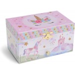 Jewelkeeper Girl's Musical Jewelry Storage Box with Pullout Drawer Glitter Rainbow and Stars Unicorn Design The Unicorn Tune