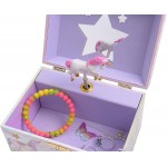 Jewelkeeper Girl's Musical Jewelry Storage Box with Spinning Unicorn Glitter Rainbow and Stars Design The Unicorn Tune