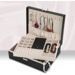 Jewelry Box Organizer Travel Jewelry Storage Case Necklace Holders Display Tray Storage CaseBLACK
